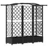 Raised Garden Bed with Trellis and Hanging Roof Black 163 X 40 X 126 Cm PP
