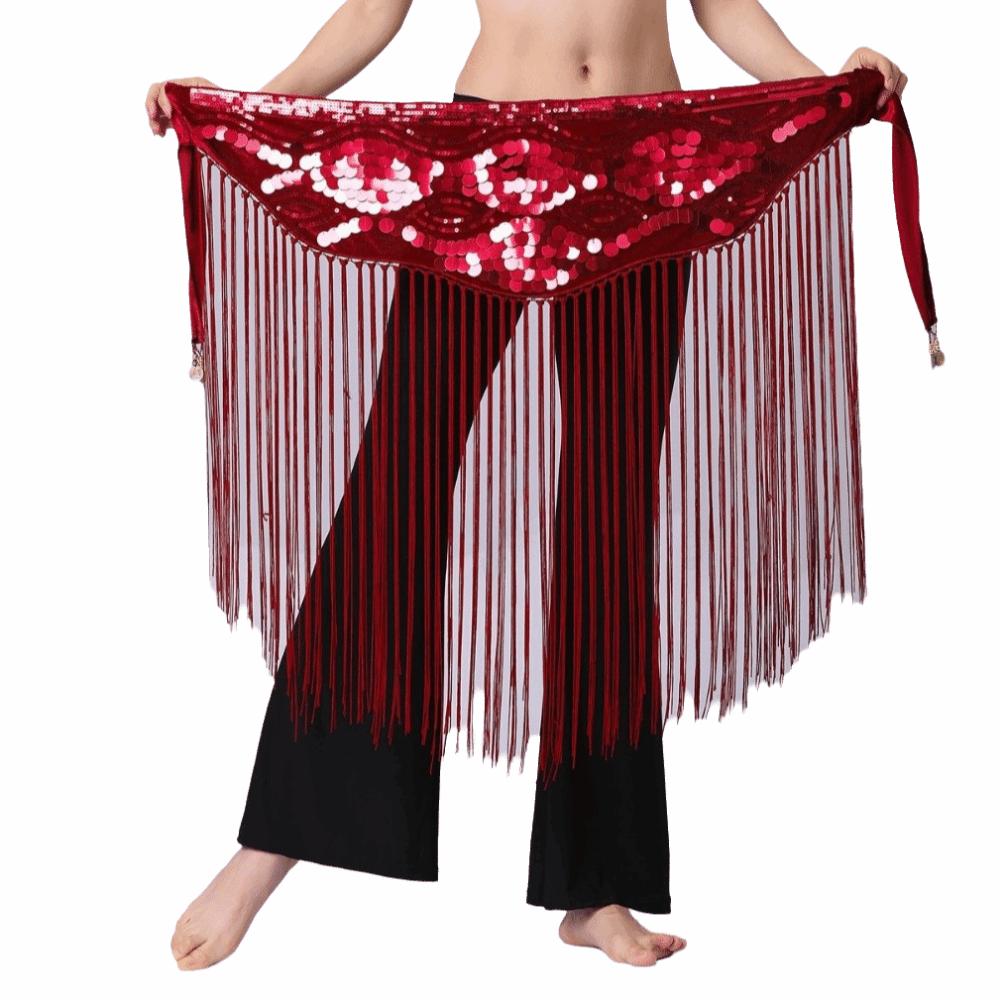 Colorful Belly Dance Hip Scarf Triangle Sequin Waist Chain Belly Dance Belt Carnival Celebration
