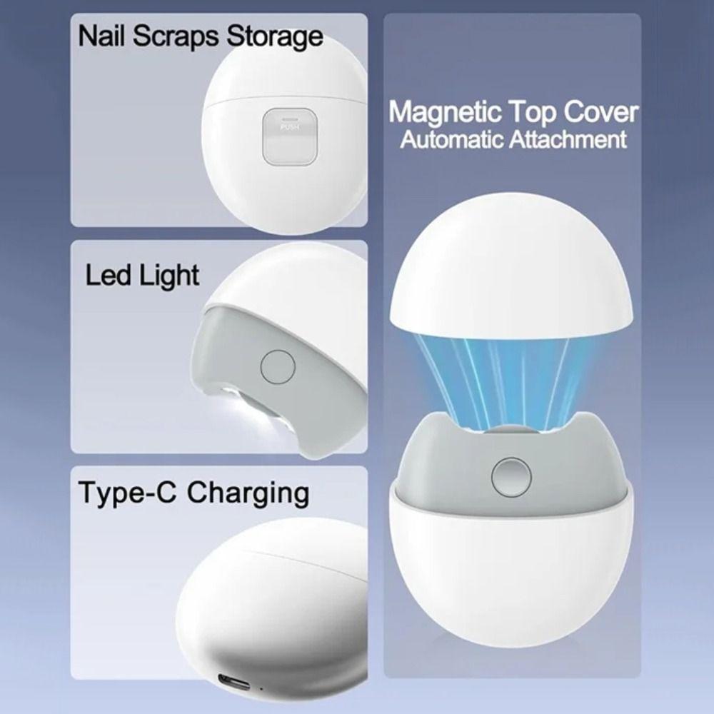 Precise Trimming Electric Nail Clipper Magnetic Cover Nail Grinder File  Adult