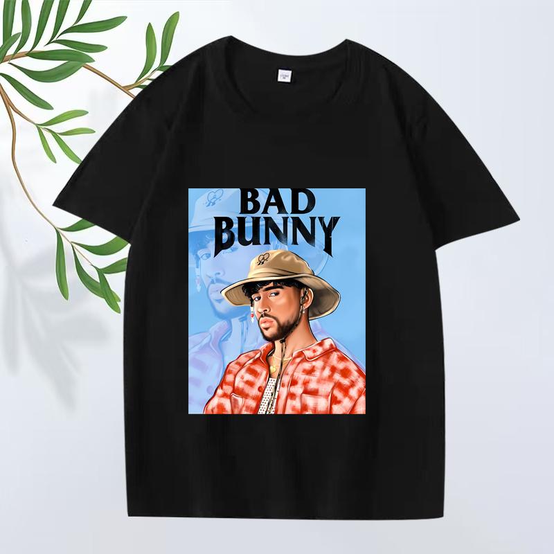 Bad Bunny Módní Klasické Grafické Tričko Muži Ženy Nadměrné 100% Bavlna Streetwear Cool Krátký Rukáv Letní Potisk Unisex Topy