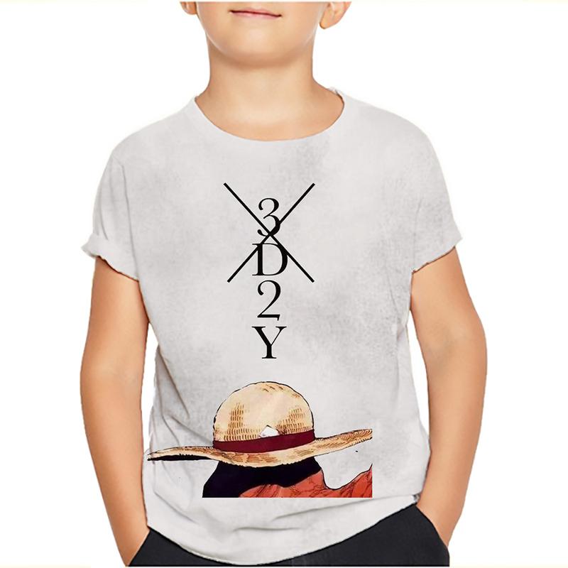 One Piece Luffy T Shirt Four Emperors Short Sleeve Zoro Sanji Chopper Ace Law Tee Children's Clothing Fashion Costumes for Kids Top