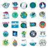 50 Sheets: Creative Earth Melting Stickers with Personalized Global Warming Slogans for Suitcases, Notebooks, and Journals