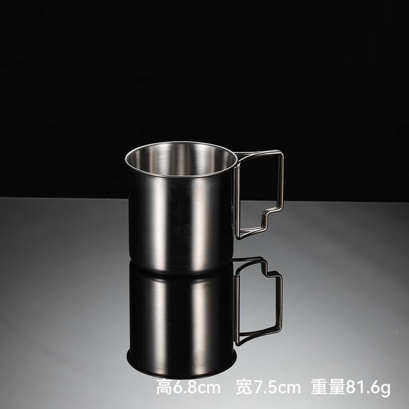 

Стакан для воды из нержавеющей стали 304, многофункциональная металлическая походная кружка, однослойная складная ручка, пивная кружка movable handle