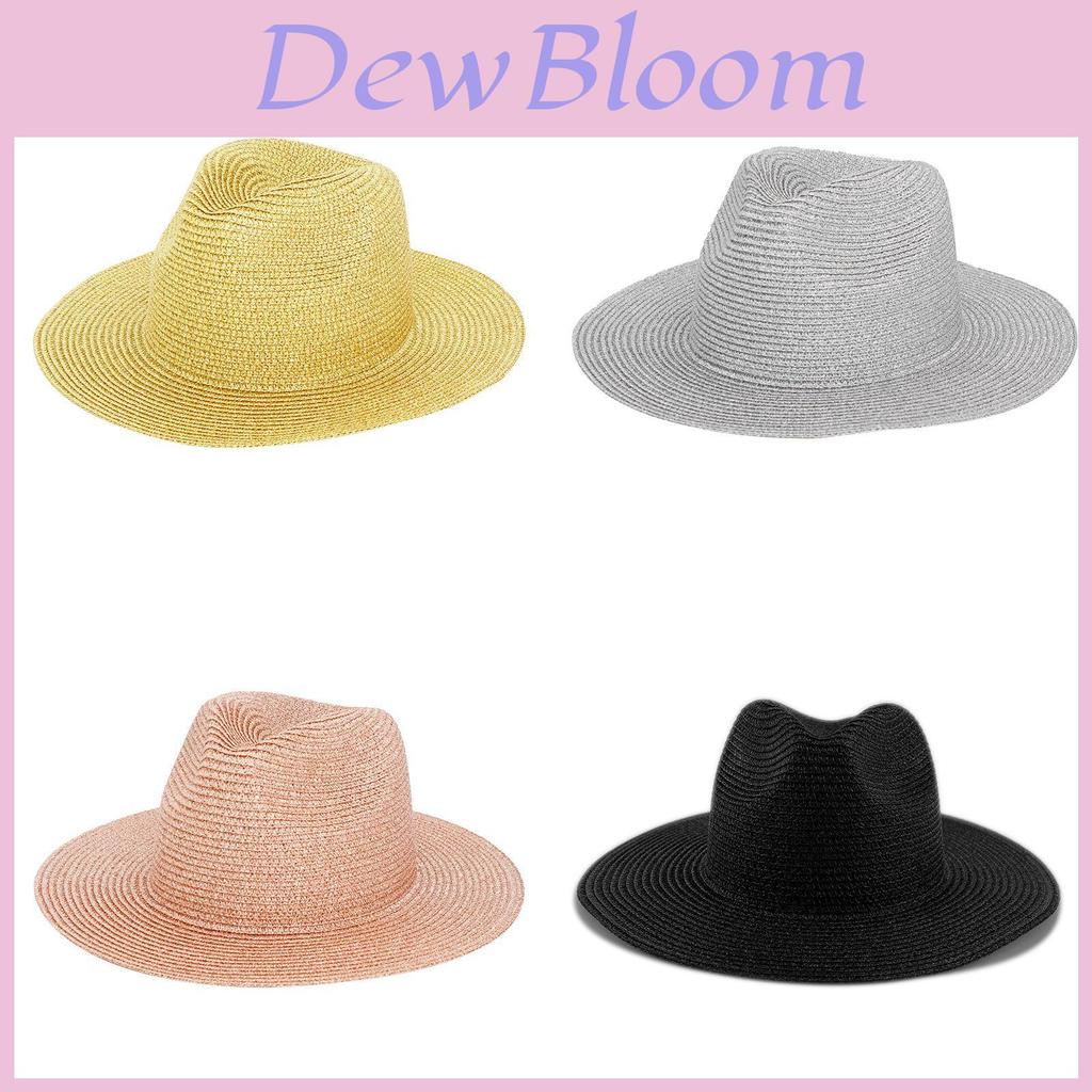 Cappello di Paglia Argento Panama Estivo Protezione Solare Traspirante Ampia Tesa Per Donne alla Moda Personaggi Inclusi)