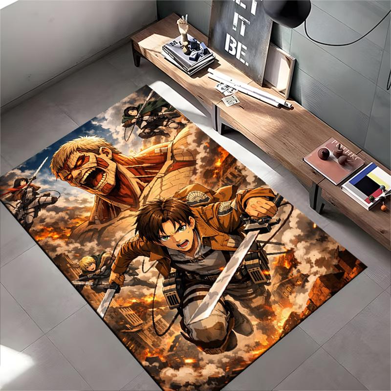 "Attack On Titan Anime Carpet - Action Scene with Titans and Heroes" Suitable for Use As an Anti-slip for Living Room Bedroom Sofas