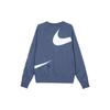 Nike Swoosh Ft Crew Sweatshirt With Large Logo Print Men Sweatshirt Blue DD6097-437