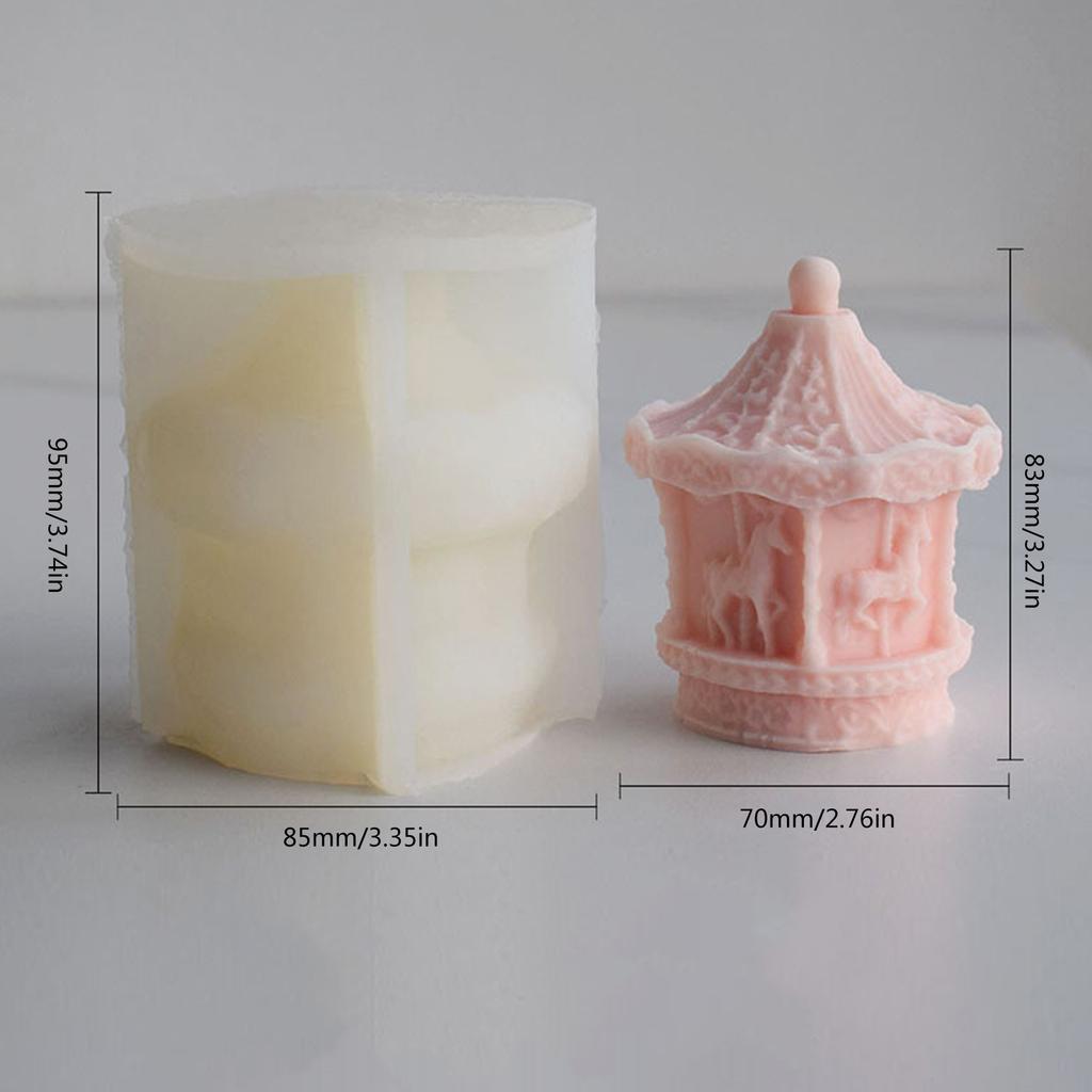 Merry-Go-Round Candle Mold Carousel Candle Silicone Mould Handmade Soap Mold DIY Fondant Candy Mold Cake Decorating Tool