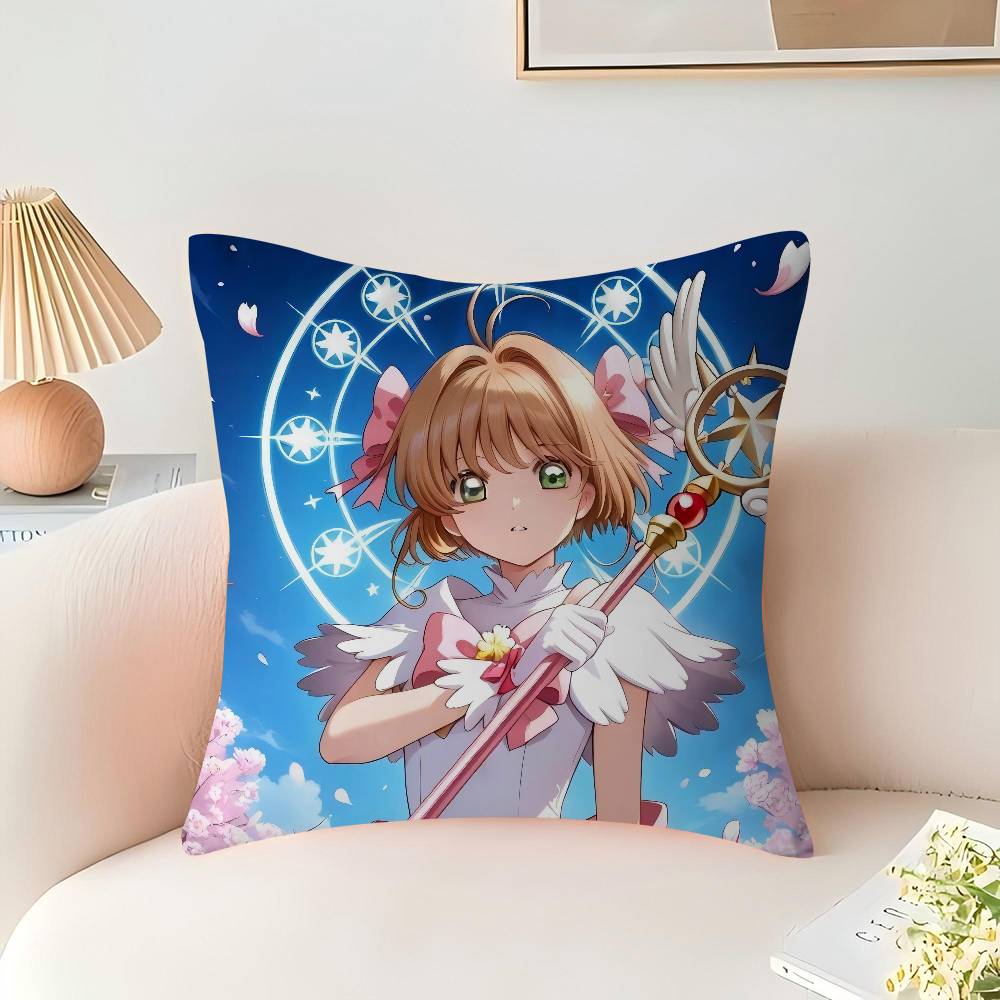 

Anime K-KINOMOTO-SAKURA Cushion Cover 30x50 Polyester Sofa Cushions Decorative Throw Pillows Home Decoration Pillowcover 16x16Inch