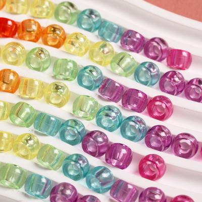 High Quality Bracelets 20pcs Hair Supplies Acrylic Spacer Beads 5.5mmx8.5mm For Diy Craft Pony Beads Jewelry Making