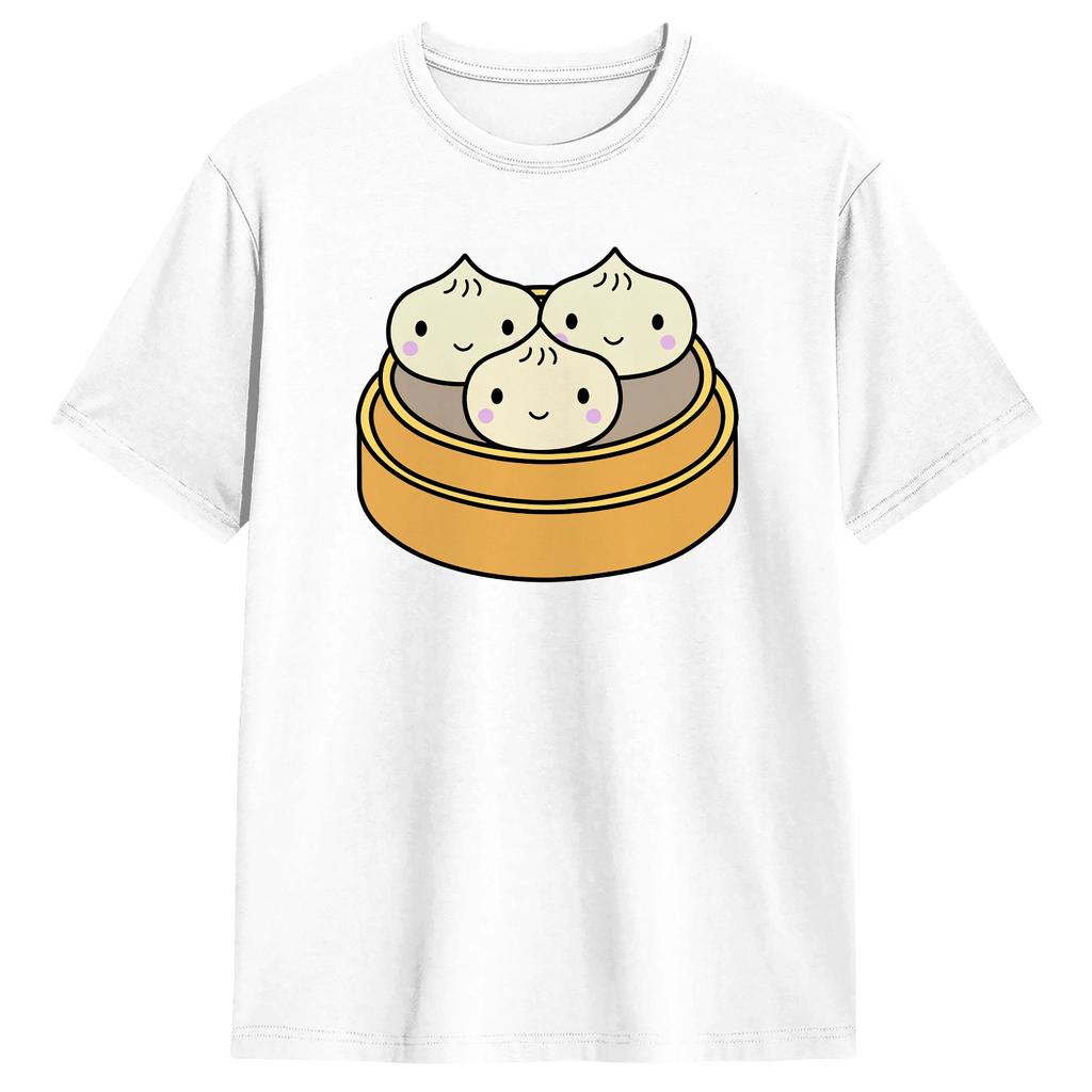 Chinese Xiao Dumpling Food T Shirt Summer Cotton T Shirts For Unisex Fashion Custom DIY Tee Shirt ShortSleeve Vintage Tops