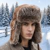 Imitation Fur Ear Protection Hat Suede Fabric Cold-Proof Hat Fashion Windproof Ski Hat  Skiing