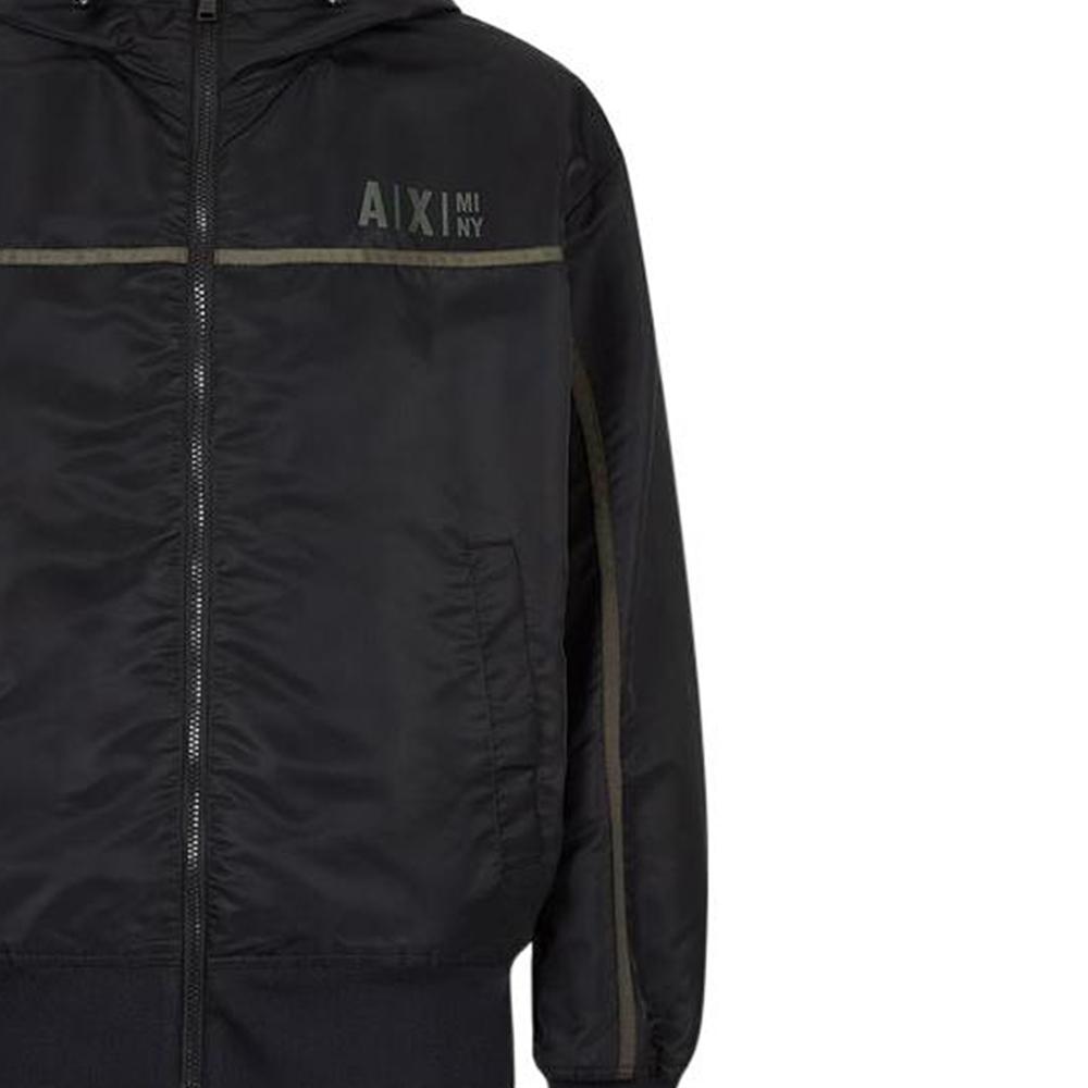 Armani Exchange FW22 Zipper Nylon Regular Jacket Men Jackets Black 6LZB03-ZNUSZ-1200