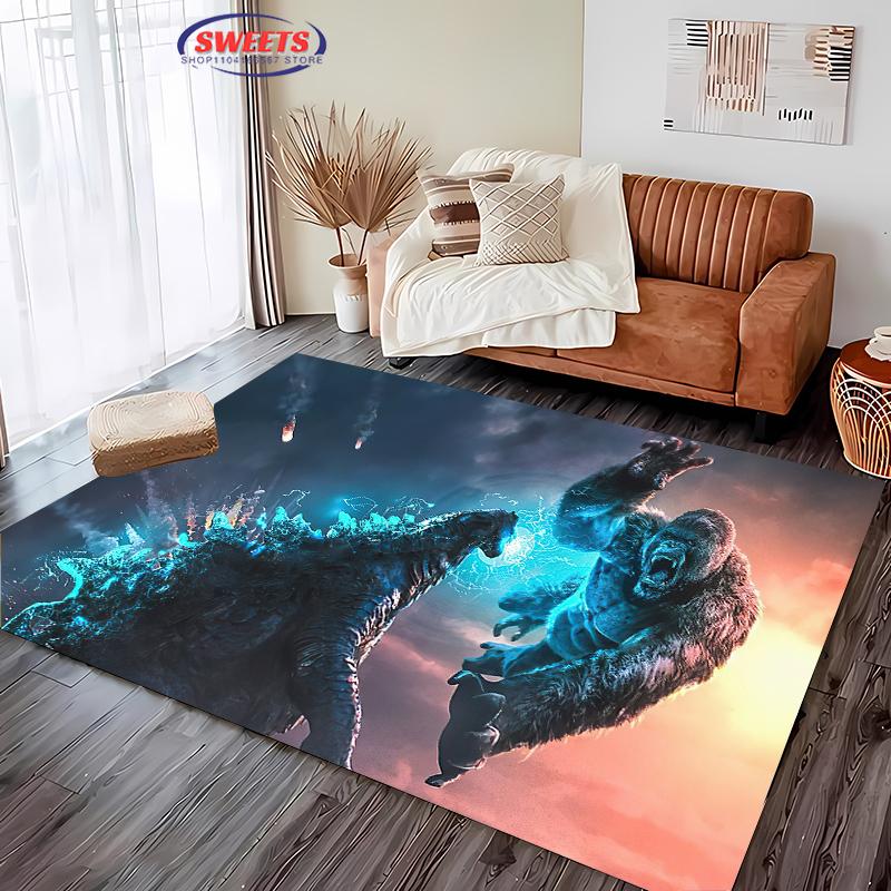 

Нове прибуття ! Класичний килим Godzilla VS Kong, Килимок для вітальні, спальні, біля ліжка, Нековзкий, міцний, великої площі, Килим для домашнього офісу 40x60cm (16x24in)