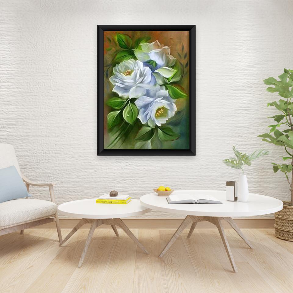 5D DIY Diamond Painting Full Round Drill Flower Cross Stitch Kit Mosaic Diamond Embroidery Rose Wall Art Home Decoration
