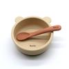 Infant Tableware: Free Name Printing on Bowls plus Spoons Silicone Fabric Personalized Gifts designed for Boys plus Girls