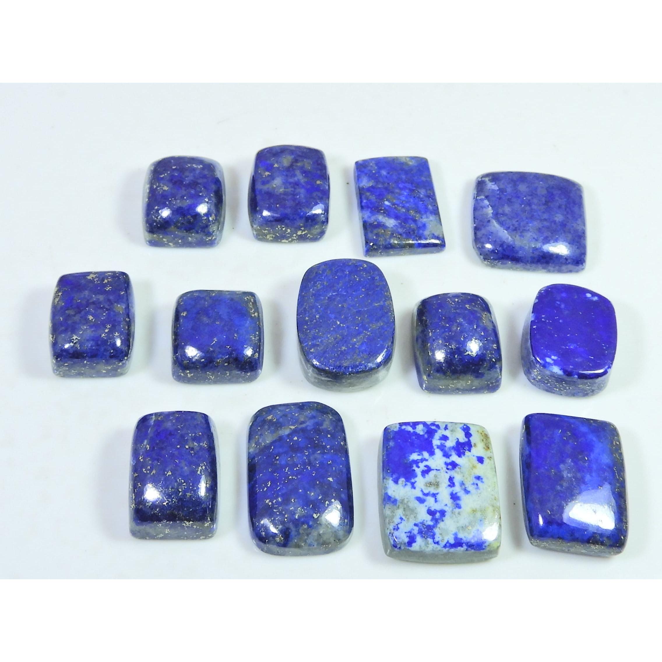 262Cts. Natural Blue Lapis Lazuli Octagon Cabochon Loose Gemstone 13Pcs Lot C-2331