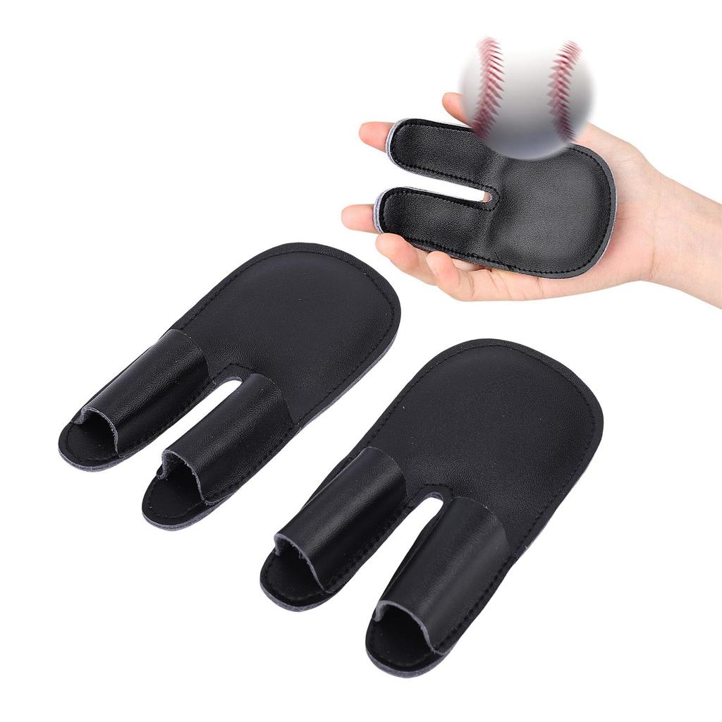 2pcs Baseball Finger Guard PU Leather Thickened Palm Shock Absorbing Sports Finger Sleeve Outdoor Training   Gear