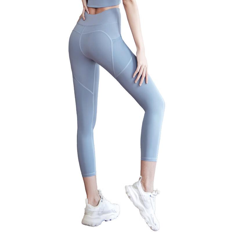 WEZHO High-Waist Seamless Yoga Pants with Mesh Pockets