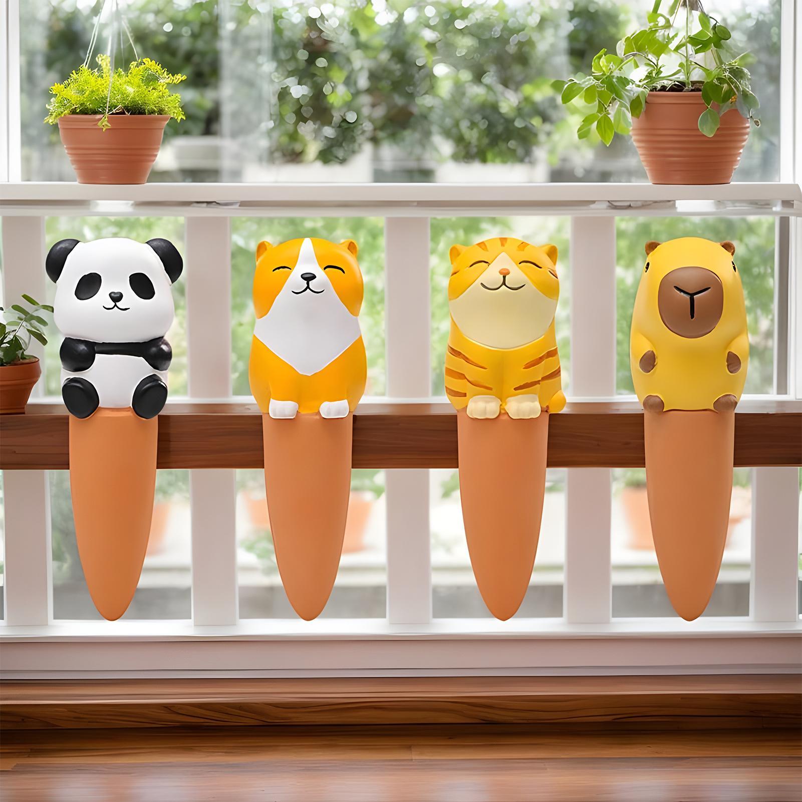 

Водяные колышки для растений Автоматический инструмент для полива растений Набор из 4 штук Непроливаемые поливочные колышки для овощей, цветов, газонов CN