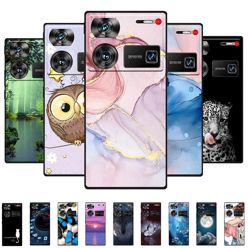 Shockproof Funda For ZTE Nubia Z60 Ultra Case Silicon Black Soft Bumper for Nubia Z60 Ultra Phone Cases Z60Ultra Cartoon Shell