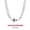 Hip Hop Zircon Dark Cross Bracelet For Man Woman Non Fading Titanium Steel Luxury Unisex Couple Bracelet Jewelry Cool Gift