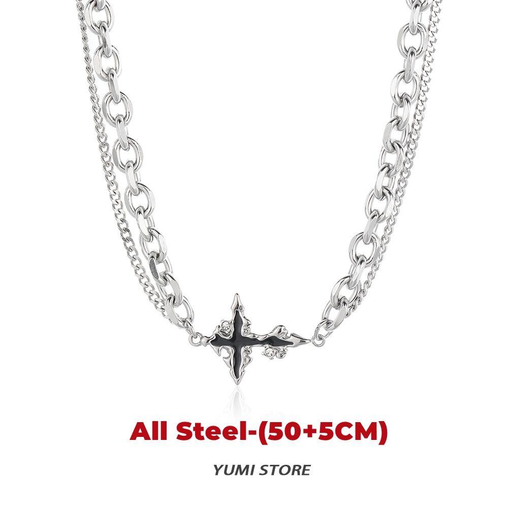 Hip Hop Zircon Dark Cross Bracelet For Man Woman Non Fading Titanium Steel Luxury Unisex Couple Bracelet Jewelry Cool Gift