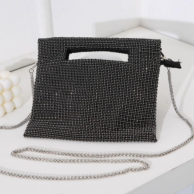 Rhinestone Square Mini Handbag, Luxury Sparkly Crossbody Shoulder Bag, Elegant Evening Party Clutch Purse for Women