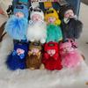Genuine Fox Fur Sleep Doll Keychain Plush Pom-Pom Accessory