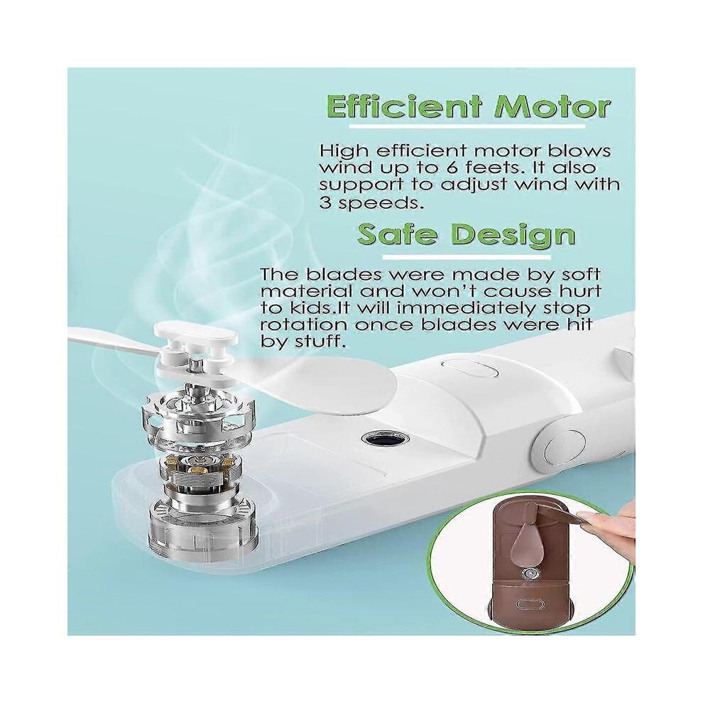 Portable USB Rechargeable Handheld Fan with Misting 3 Speeds