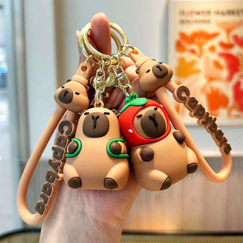 Turtle Lovely Capybara Keyring Resin Cartoon Keychain Gift For Bags And Accessories