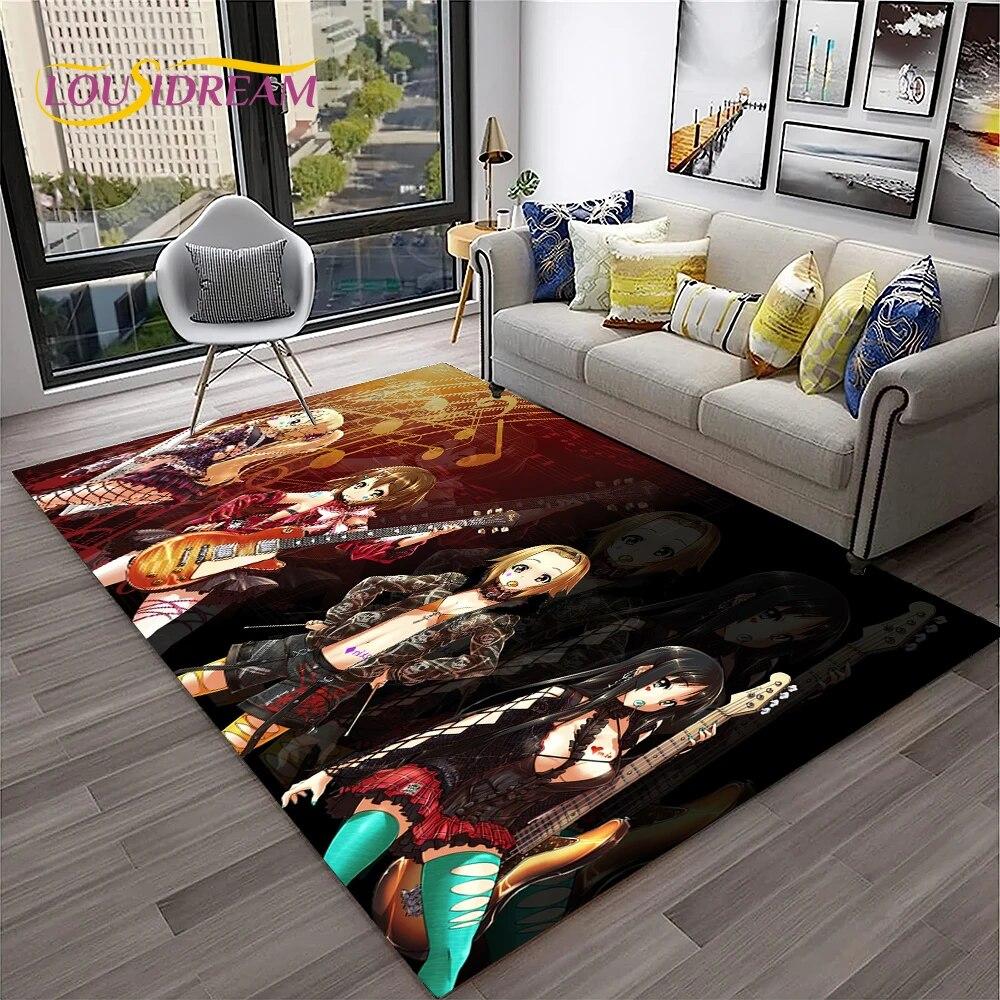 Cute Lolita K-ON Kawaii Girls Cartoon Carpet Rug for Home Living Room Bedroom Sofa Doormat Decor,kid Area Rug Non-slip Floor Mat