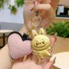 999 Pure Gold Labubu Keychain & Phone Charm with Gold Ornament: Cartoon Bag Charm Gift