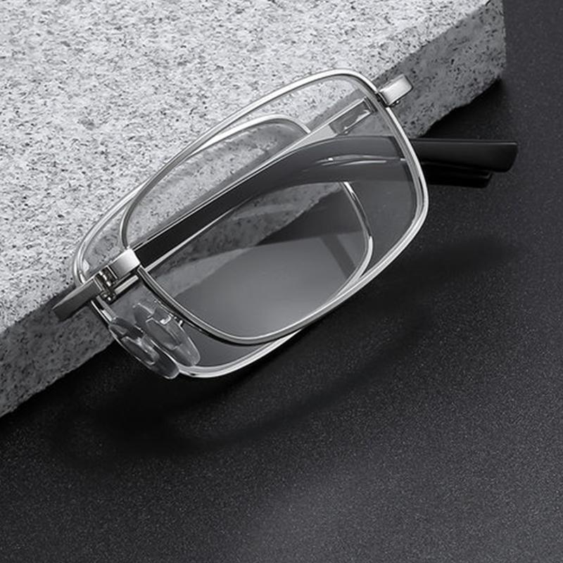 Retro Design Reading Glasses Men Women Folding Spectacles Spectacles Frame Silver Metal Folding Glasses +0.5+0.75+125+175+500+55