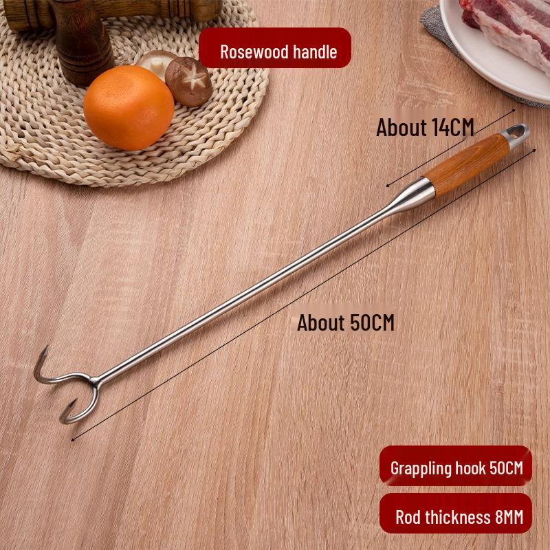 

Stainless Steel Meat Hook - Long-Handled, Thickened for Cooked and Braised Foods