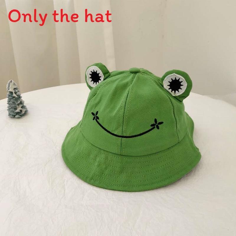 Sweet And Cute Frog Face Embroidered Fisherman Hat For Women Style Sun Protection Breathable Spring Summer Cap