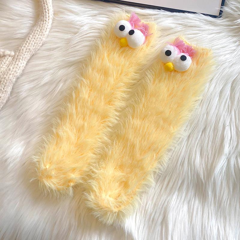 Raupen Plüsch Bodensocken, Lustige Tier Kniehohe Haussocken, Ultraweich für Damen Herren Jugendliche, Gemütliches Unisex Geschenk Weihnachtsstrumpf