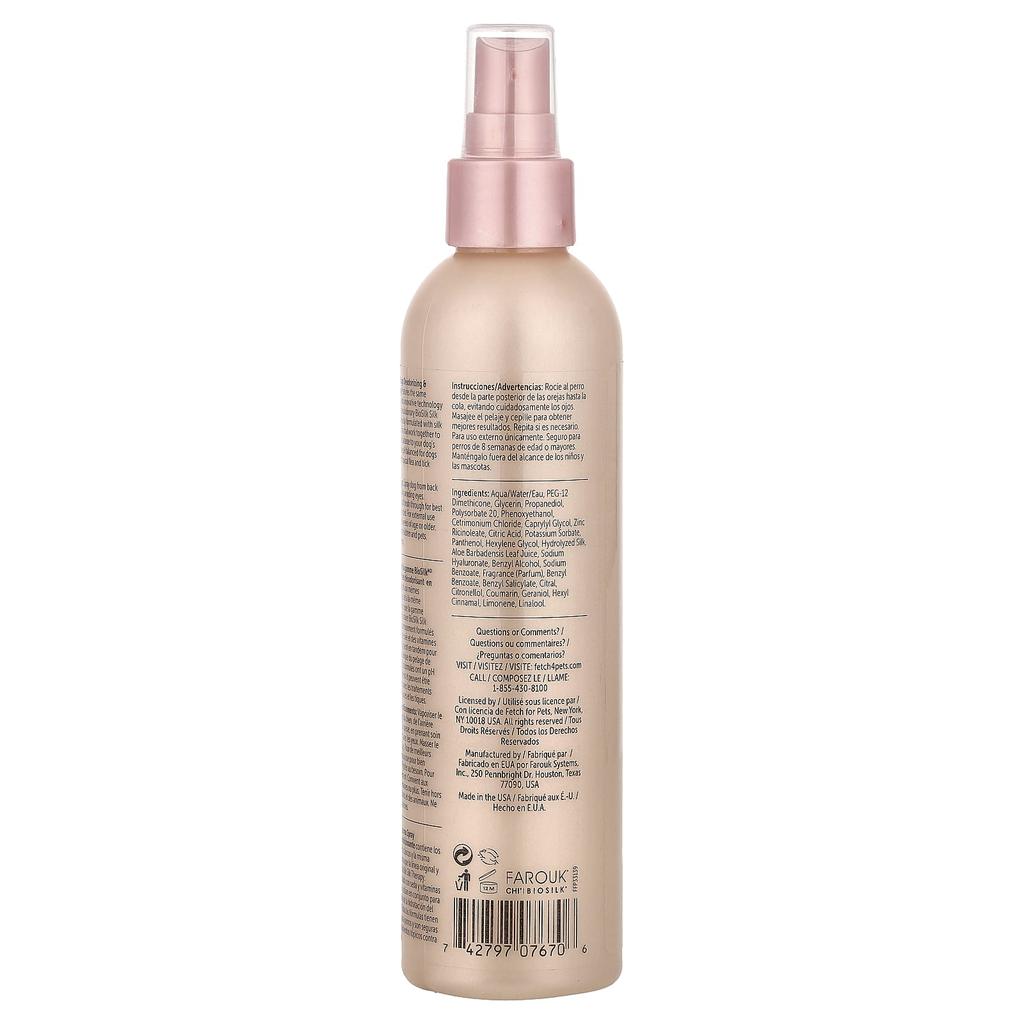 BioSilk Silk Therapy®, Deodorierendes & Pflegendes Spray, für Hunde, Jasmin & Honig, 8 fl oz (237 ml)