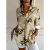 Women's Fun Pet Dog Printed Lapel Tops Spring And Summer Single Breasted Shirts Fashion Large Size Tops Women's Tops