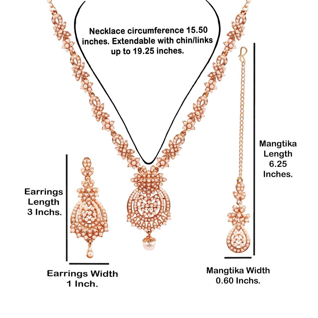 Touchstone Women's Indian Jewelry Set, Maang Tikka Wedding Guest Gold Necklace, Bollywood Jewelry Set, Pageant Elegant Prom Bride Accessory, Western