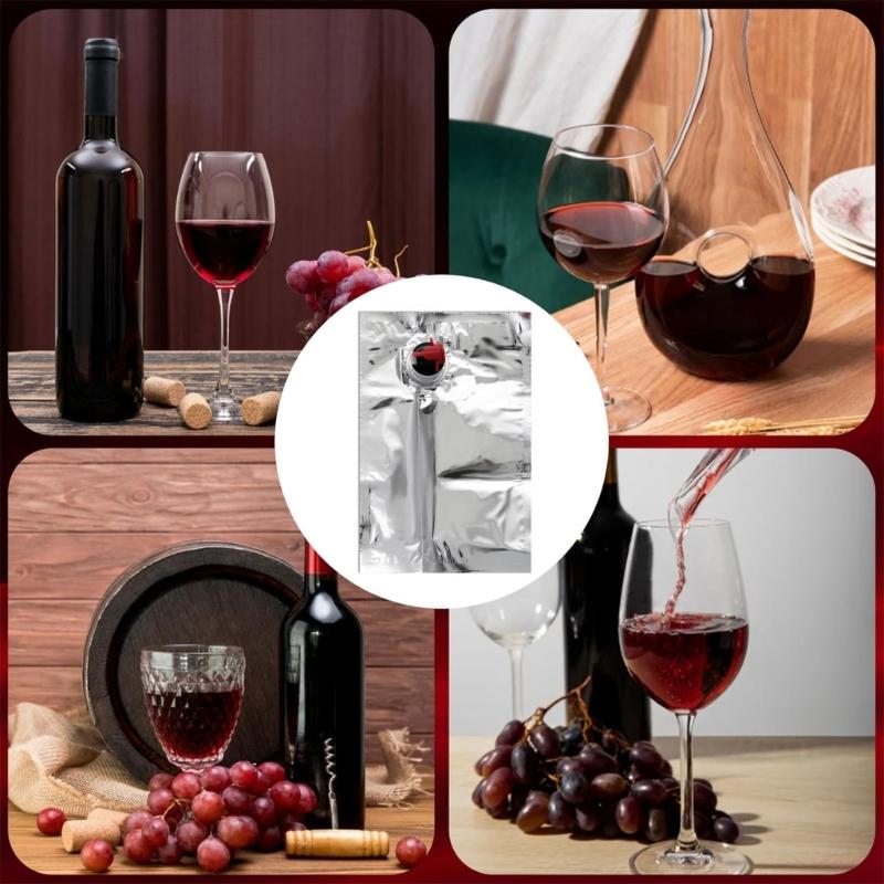 Wine Packaging Container 2L Capacity Light Weight Wine Dispenser Bag Liquor Drink Storage Pouch for Easy Transport