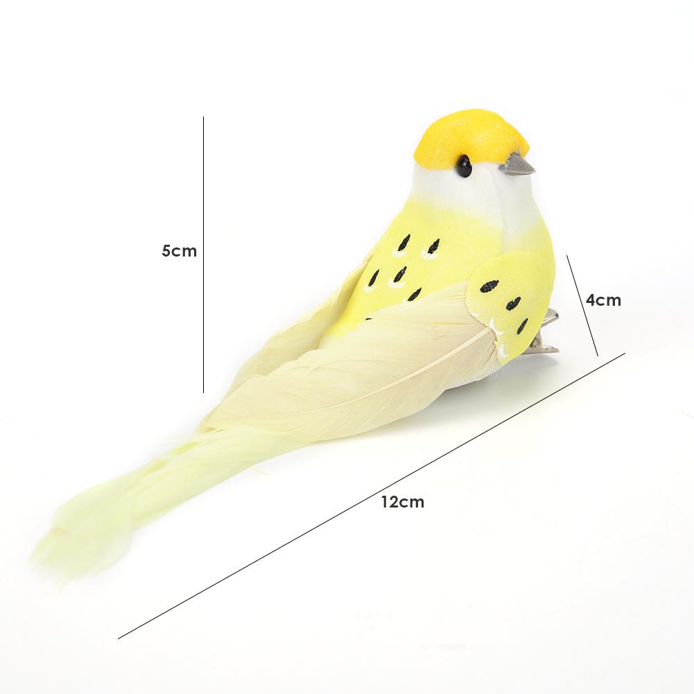12pcs/set Artificial Foam Colorful Feather Bird Home Ornament Wedding Decoration