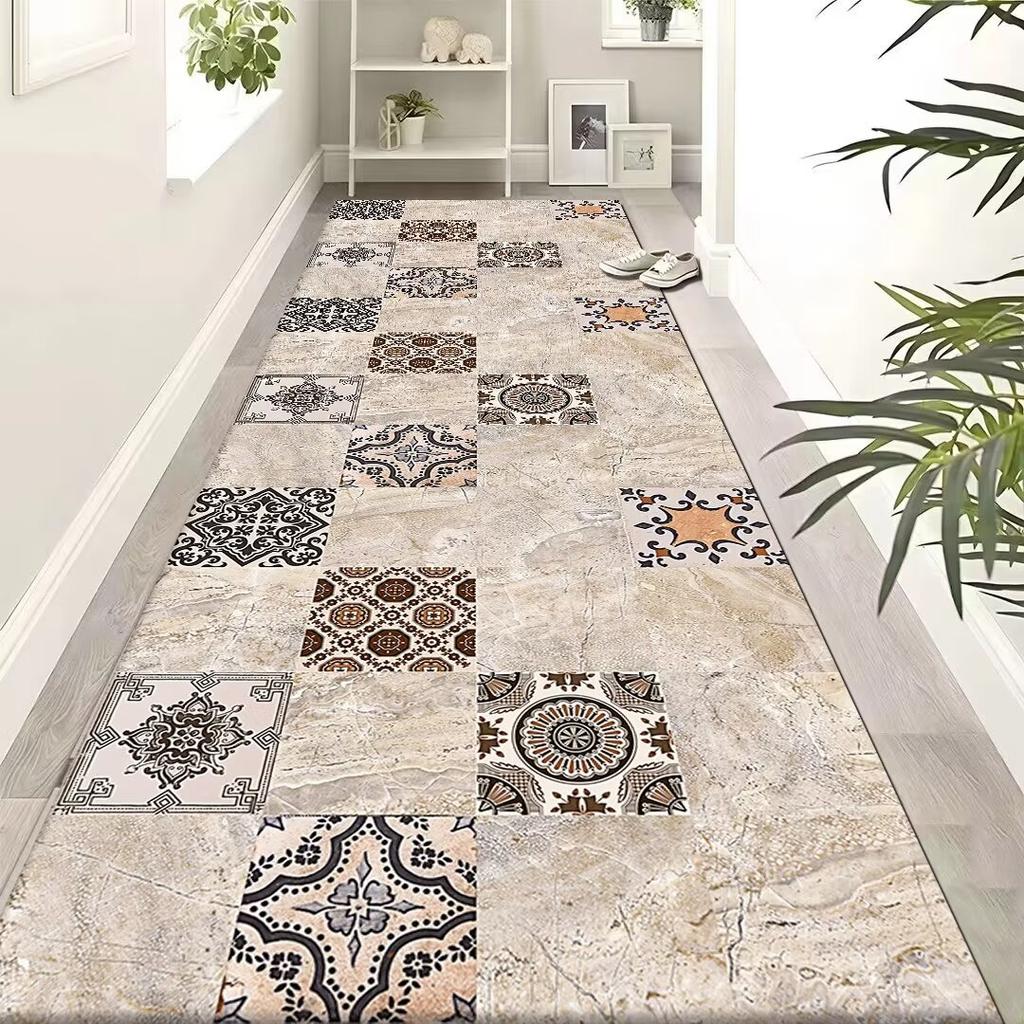 Retro Bohemia Style Long Corridor Carpet Luxury Kitchen Non-slip Rugs Washable Hallway Area Rugs Home Decor Hall Runner Alfombra