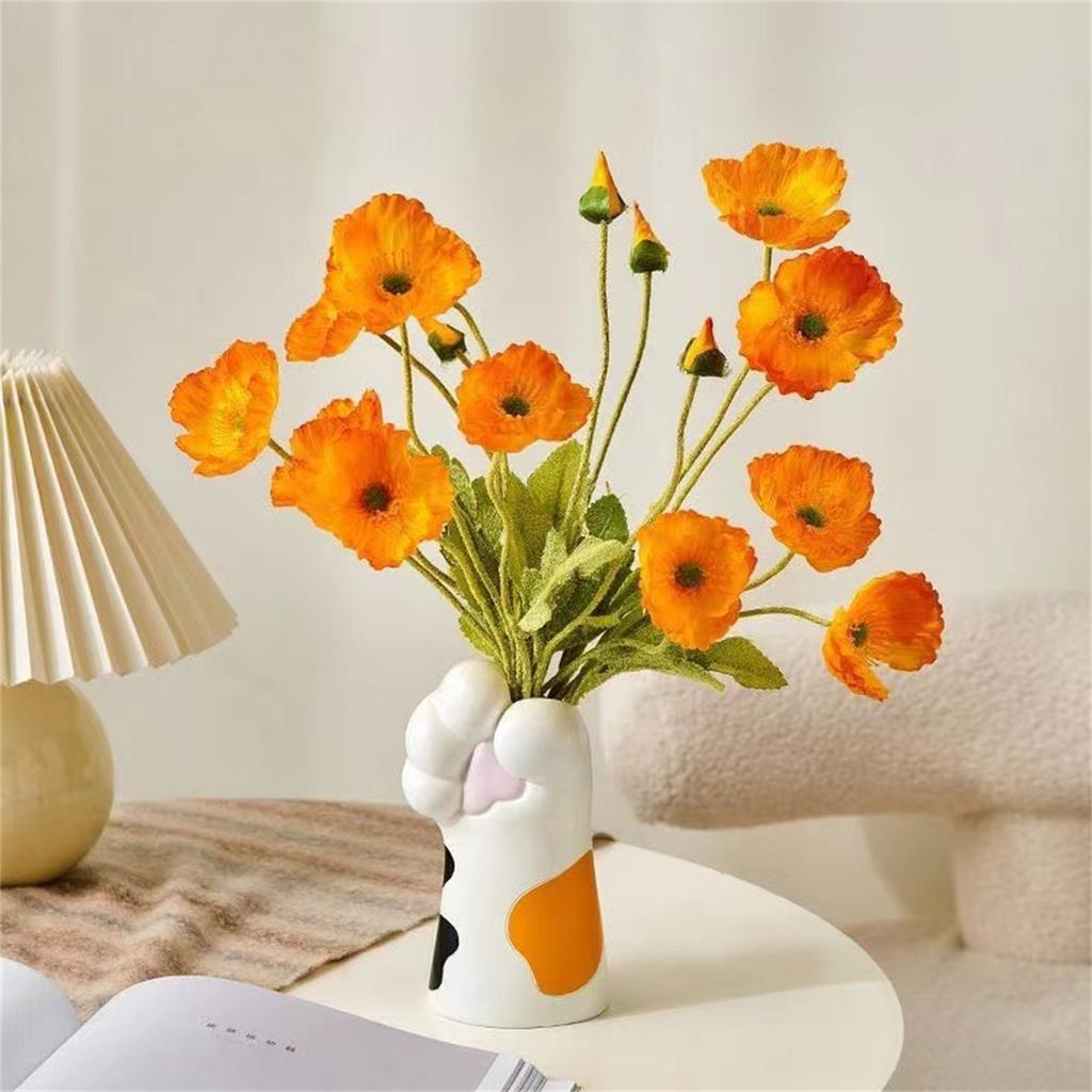Cartoon Cat Vase Claw Shape Resins Flower Vase Plant Stand Multifunctional Flowerpots Bedroom Table Desk Decorations