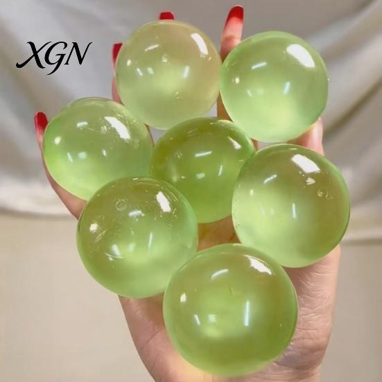 Office Stress Reliever Green Grape Squeeze Toy Anxiety Relief DIY Shapeable Coconut Oil Ball Portable Soft Stretchy Moldable Transparent