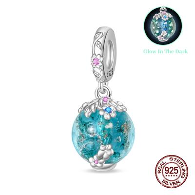 Charm Copper Luminous Flower Stamens Pendant Charm Fits Genuine Charm Bracelet Bead DoItYourself Jewerlry Accessories