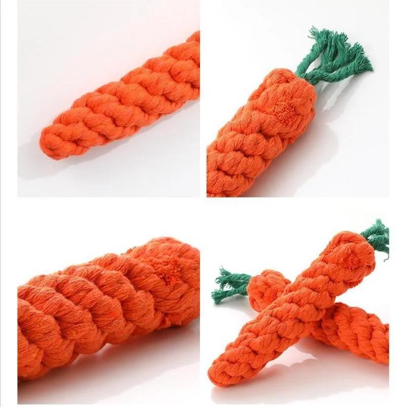 Hot Pet Toys Cotton Rope Weaving Carrot Puppy Dogs To Relieve Boredom and Wear Resistance and Bite Resistance Pet Supplies