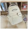Schoolbag Junior High School Student School Bag Female Solid Color Large Capacity Casual Korean Backpack College Style Simple Versatile Fashion 