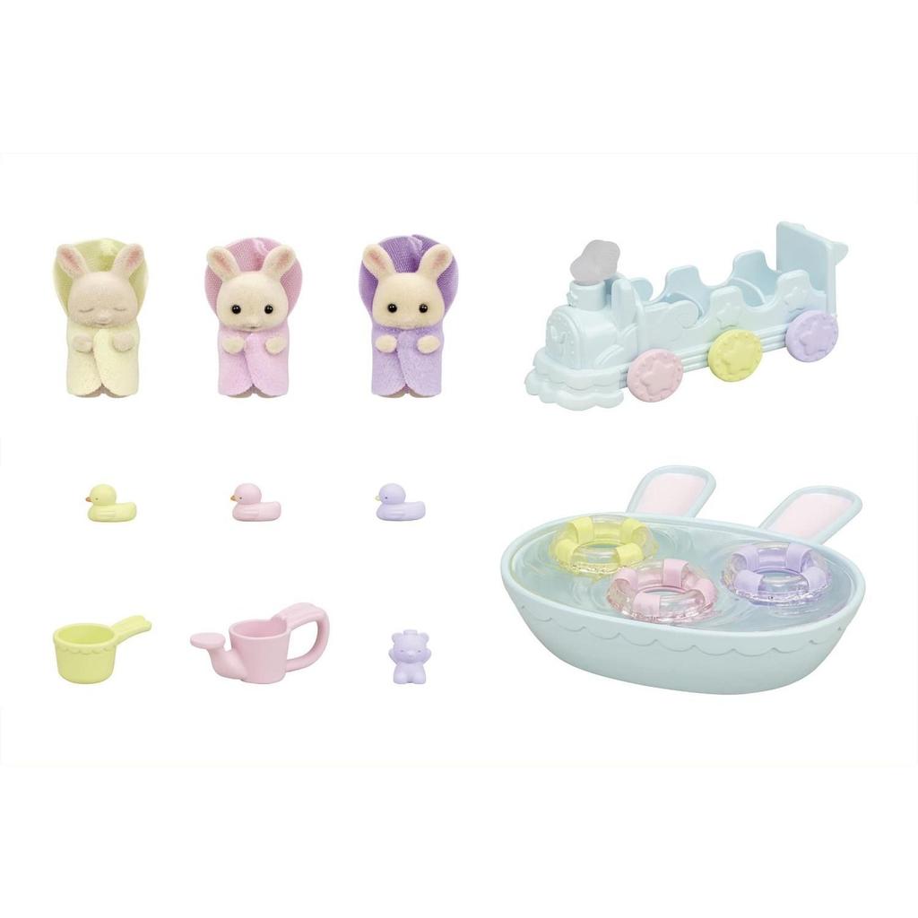Sylvanian Families Doll Furniture Set Milk Rabbit Triplet Favorite Bath DF-22 ST Mark Certified 3 Years Older Toy Dollhouse EPOCH