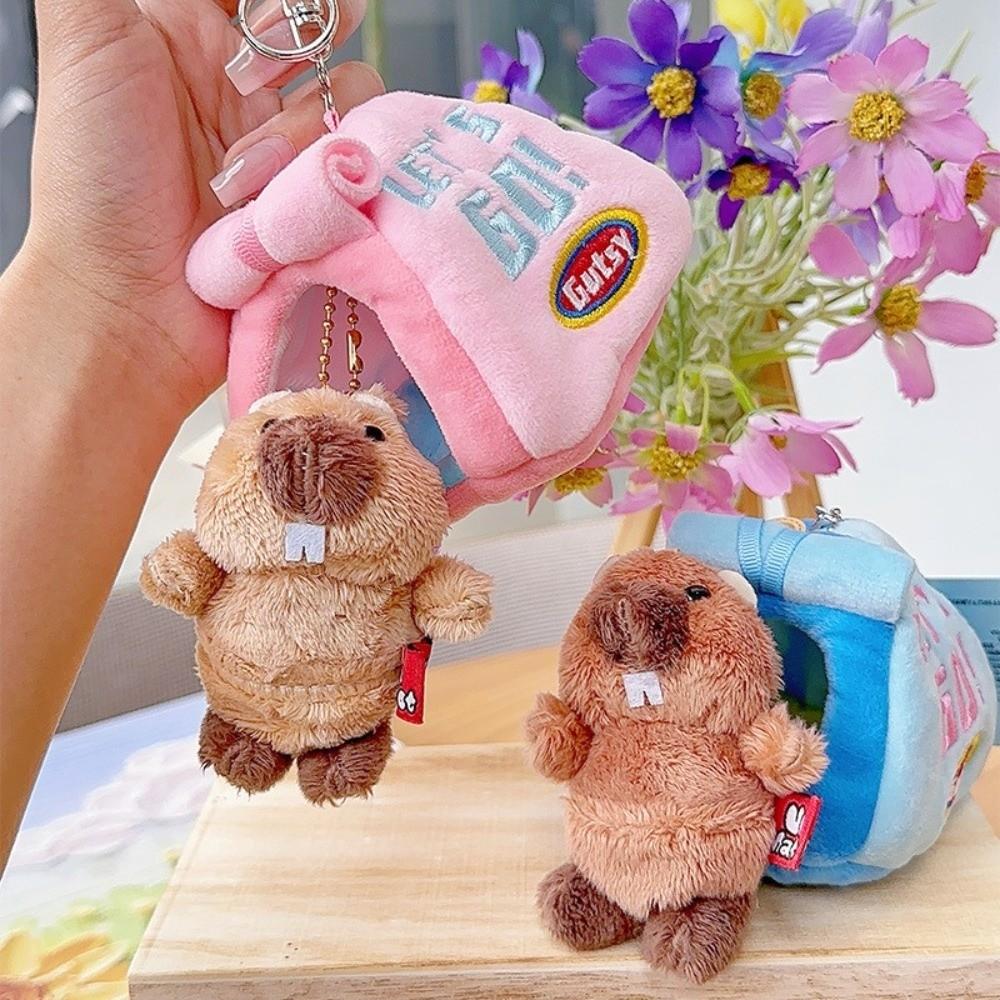 Portable Tent Pendant Cartoon Groundhog Keychain Creative Marmot Keychain Student