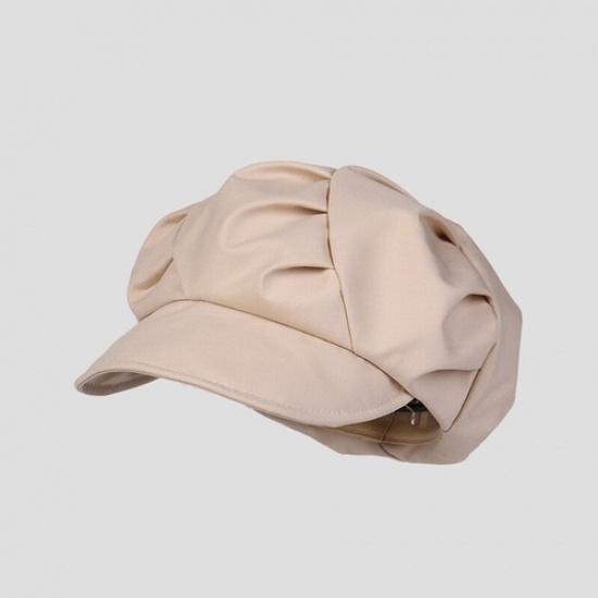 Women Retro Newsboy Hat Cap Baker Boy Beret Cabbie Folding Cotton Summer Hat